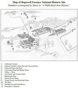 Hopewell Furnace National Historical Site Grounds Map, courtesy of the National Park Service